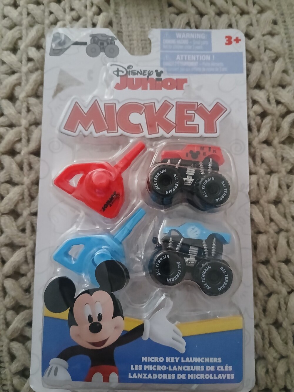 Disney Mickey Micro Key Launchers - Red & Blue Vehicles